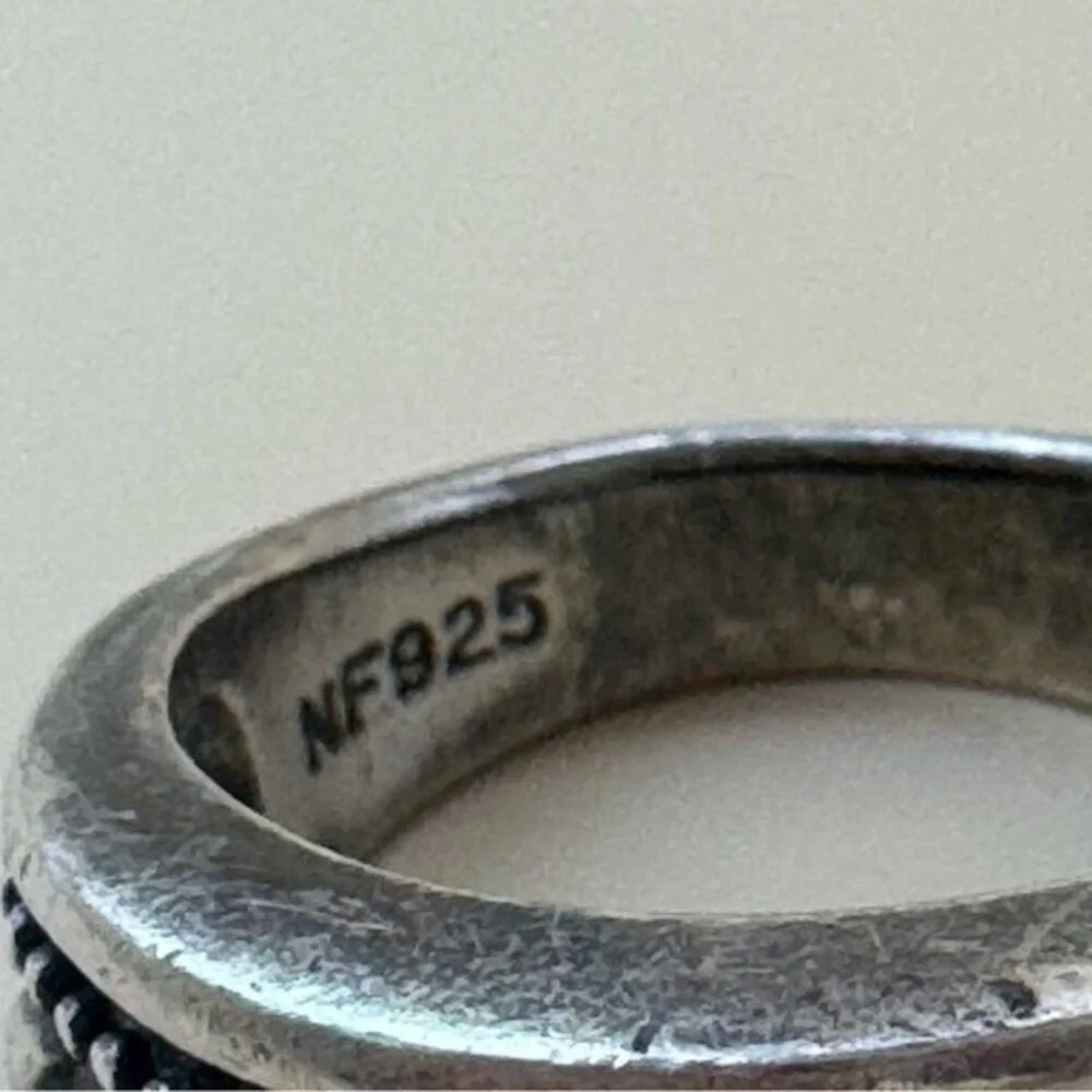 Vintage‎ 925 Sterling Silver Rope Ring Size 6.75 Stamped